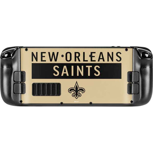 NFL New Orleans Saints Gold Performance Series Steam Deck Handheld Gaming Computer Skin